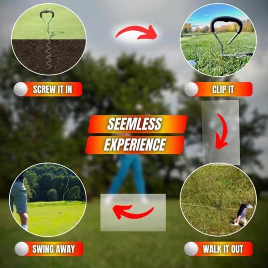 Тренажер для гольф-свинга Гольф-мяч на веревке Помощь для тренировки свинга 50 футов обратной связи по свингу Оборудование для практики гольфа для дома, парка, заднего двора
