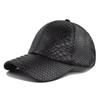 High Quality Classic Fake Crocodile PU Baseball Cap Solid Leather Fashion Snapback Hat Skull Cap For Unisex Women Hip-hop Hat Gorra