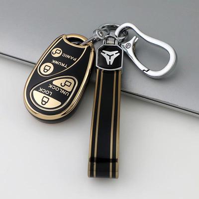 Мягкий защитный чехол из ТПУ с золотистой окантовкой для ключей Nissan