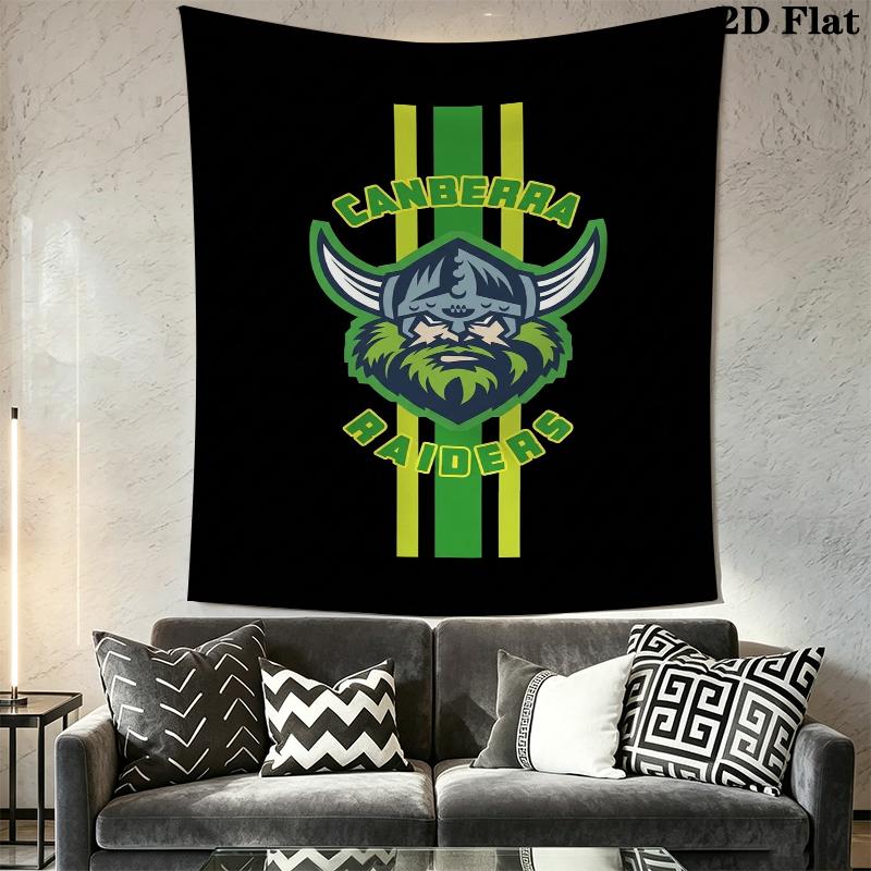 Canberra Raiders Wall Tapestry Aesthetic Wall Hanging Printed Fabric Blanket Decorative Tapestries for Bedroom Living Room Home Decor
