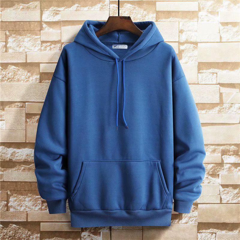 Толстовка свободного кроя Unisex Plus Velvet - весна/осень в корейском стиле, однотонная
