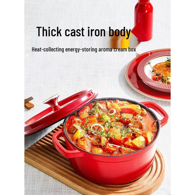 COOKER KING Чугунный горшок с эмалированным покрытием, 24 см, красный