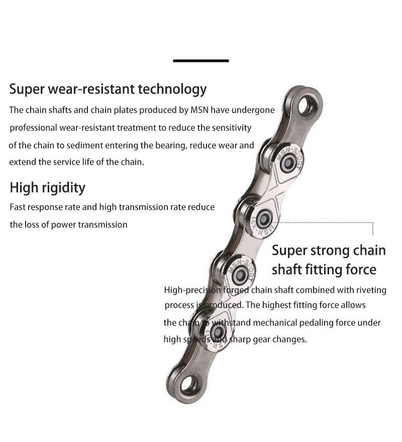 Silver X8 X9 X10 X11 X12 Road/MTB Bicycle Chain 8v 9v 10v 11v 12v 118L 126L Bike Chain e-biek with Quick-Link for SHIMANO SRAM