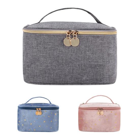 Бархатный футляр для хранения косметики в стиле ретро, ​​органайзер для путешествий со звездой и вышивкой