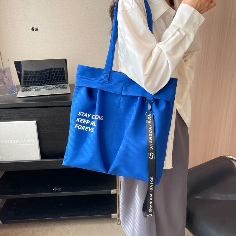 Холщовая сумка с буквенным принтом, женская большая сумка, студенческая сумка через плечо большой вместимости