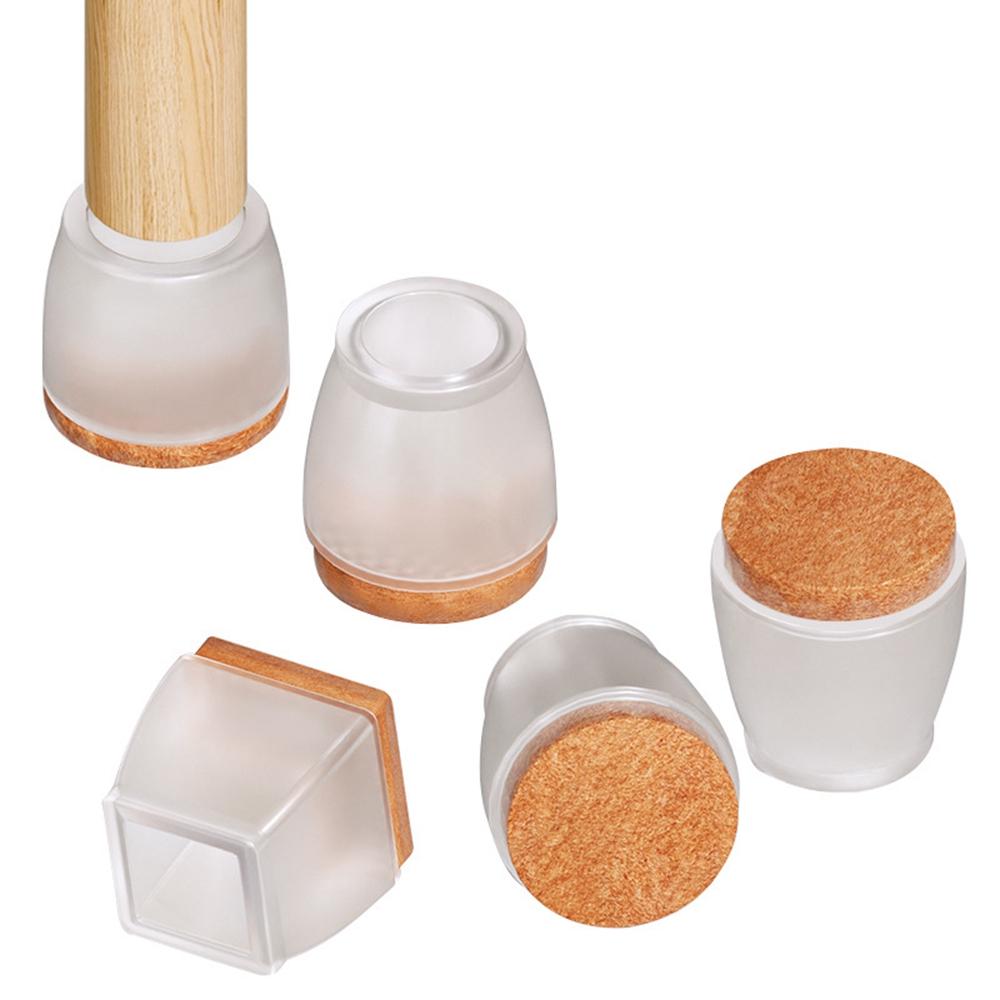 8Pcs 22-32mm Chair Leg Caps Noise Reducing Circular Furniture Feet Protective Cover Anti-Slip Floor Pads for Home