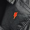 Distinctive Alloy Brooch Featuring Cartoon Lightning Design Bold Red Color Great For Unisex Fashion