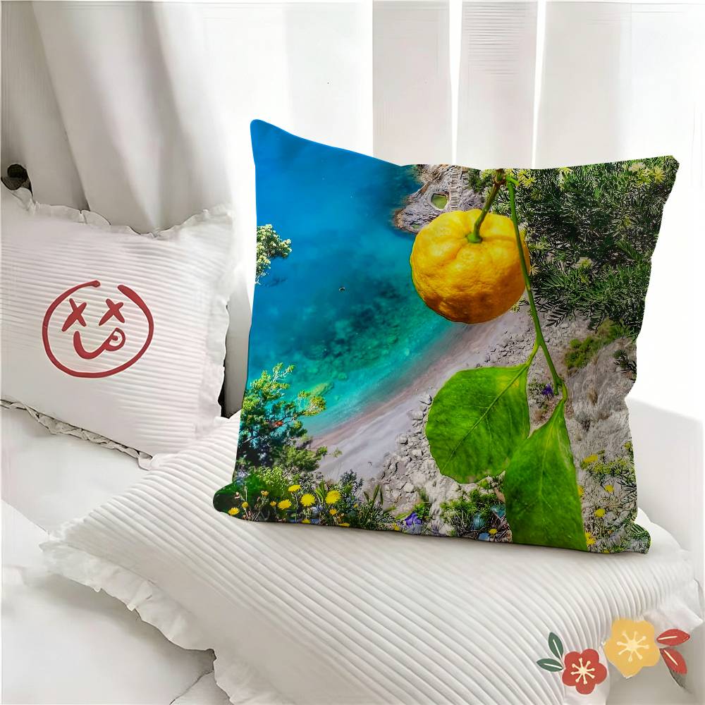 pc Italian Amalfi Coast Lemon Pillow Case Fashion Square Pillowcase Bedroom Sofa Room Ins Decoration Leisure