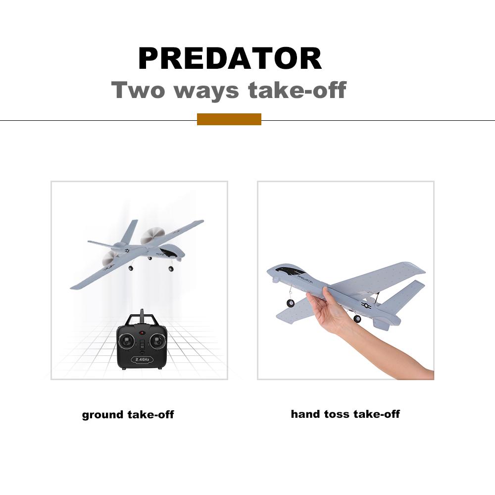 Z51 2.4G 2CH Хищник Пульт дистанционного управления RC Самолет 660 мм Размах крыльев Пена Ручной метательный планер Дрон DIY