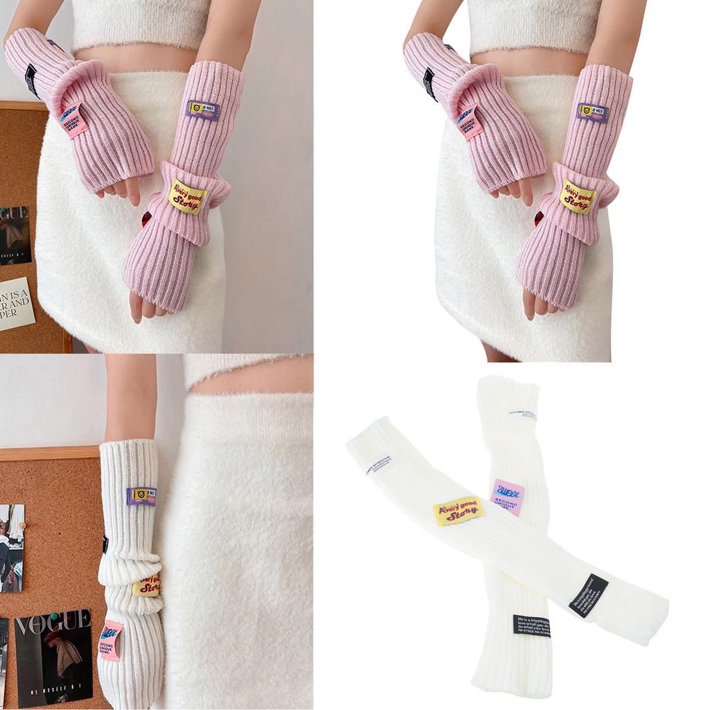 Knitted Arm Sleeves Fingerless Mittens Elastic Wrist Sleeves For Daily Wear and Outdoor Activities Girls Gift Stylish