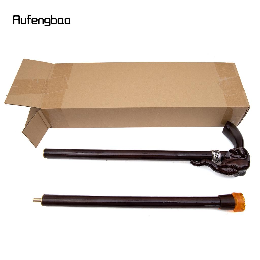 Elephant Brown Wooden Fashion Walking Stick Decorative Vampire Cospaly Party Wood Walking Cane Halloween Mace Wand Crosier 90cm