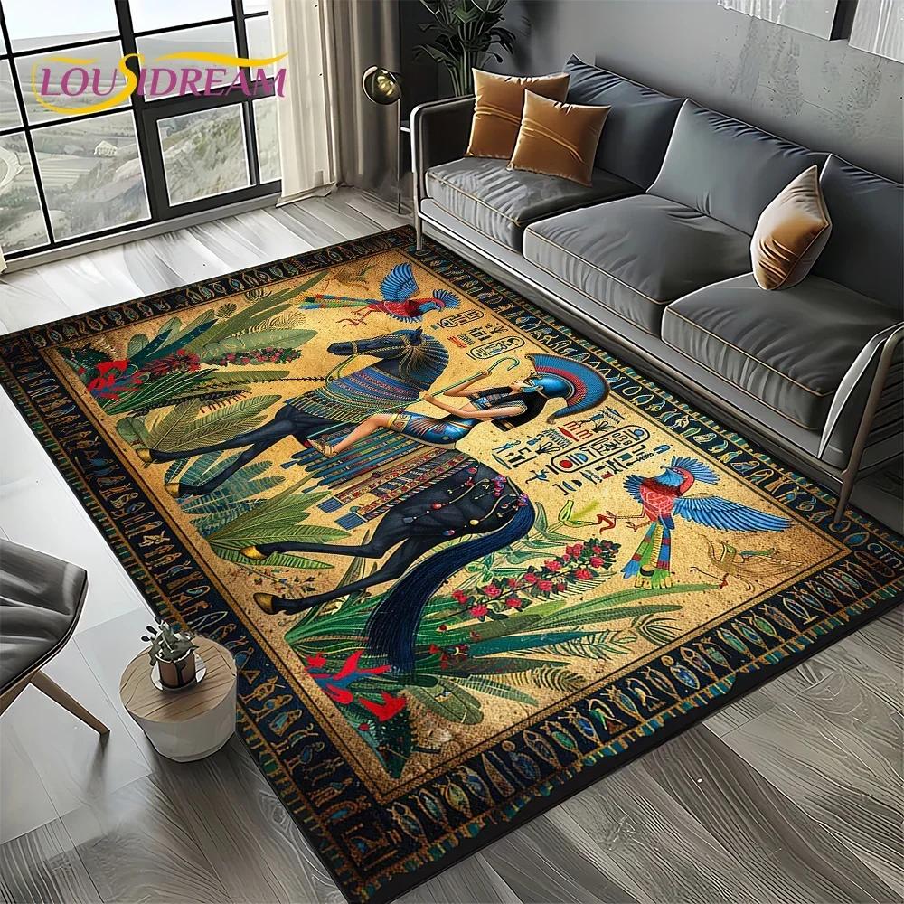 Настенная роспись Древний Египет Иероглифы Мифология Ковер Коврик для Гостиной Спальни Декор Дивана, Нескользящий Коврик для Пола