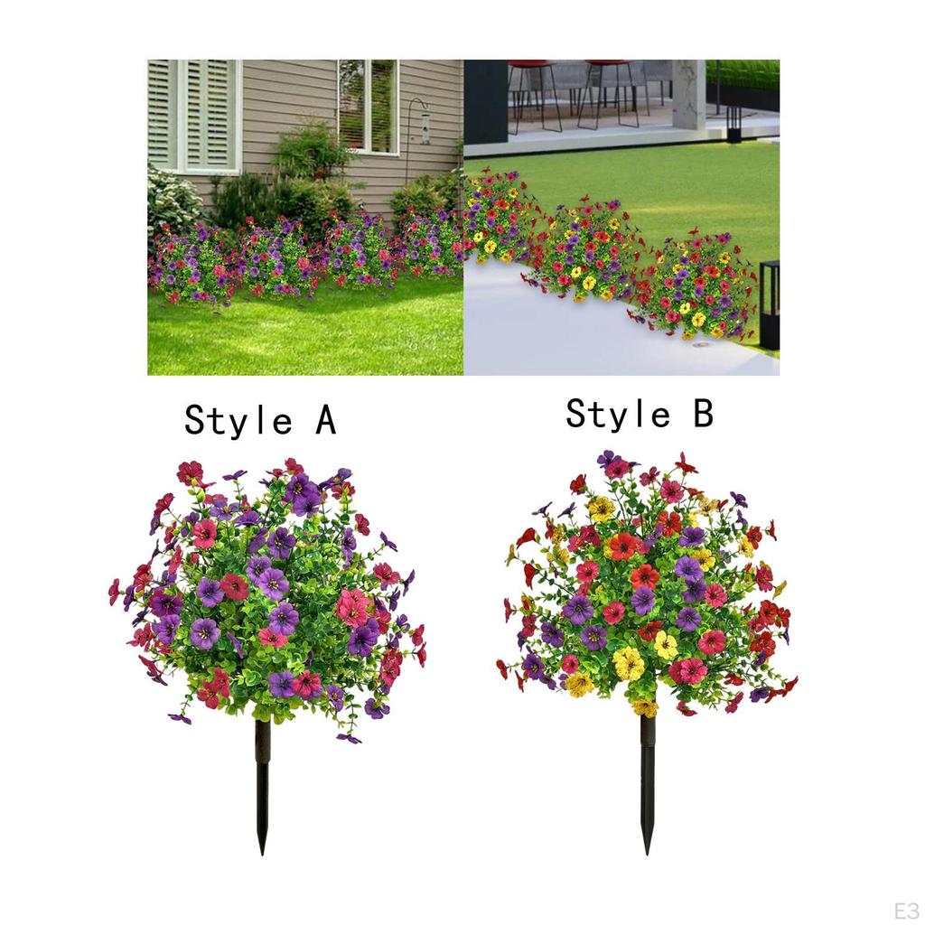 Garden Artificial Flower Stake Decorative Ornament Lawn Decor for Patio Outdoor