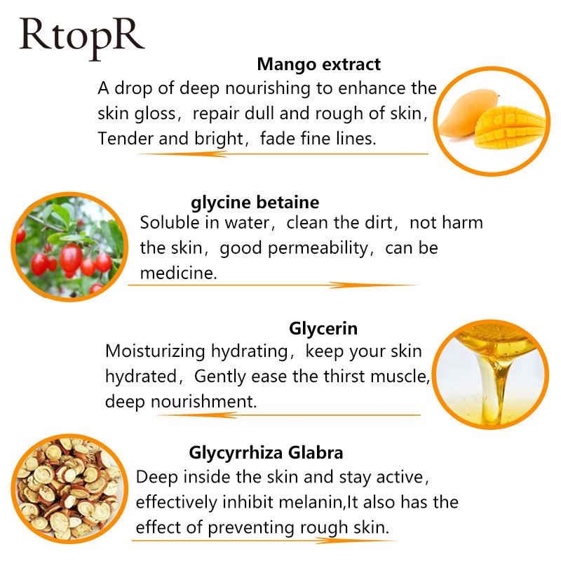 RtopR Отбеливание лица, увлажняющая сыворотка против морщин, манго, уход за кожей, антивозрастная жидкость, средство от прыщей на лице, сыворотка от темных пятен