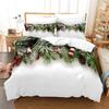 Christmas Duvet Cover Set King Queen Full Size Winter Theme Snowman Pattern Polyester Comforter Cover For Child Festival Gift