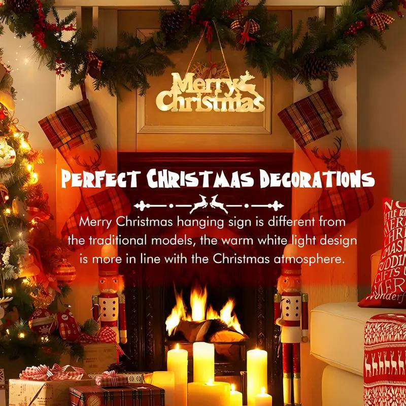 Светодиодная 3D буква Merry Christmas, световая вывеска, настольная табличка, праздничная вечеринка, домашнее украшение, орнамент, декор