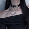 Dark Wind Love Belt Buckle Chain Collar Collar Chain Punk Bouncy Chocker Collarbone Chain Necklace Jk Leg Ring