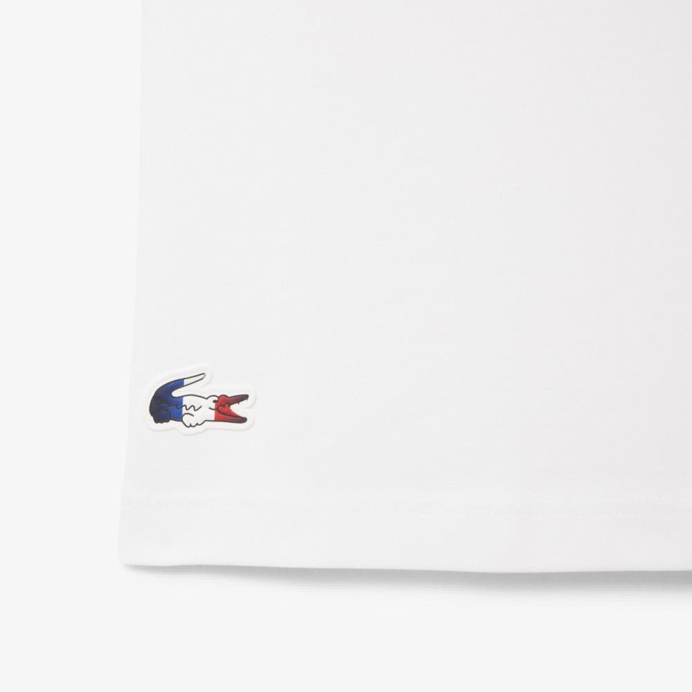 Lacoste Мужская теннисная трехцветная футболка с большим крокодилом, с коротким рукавом TH0471-56G001