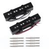 FLEOR Alnico 5 Open Stye J Bass Pickup Neck + Bridge Pickup Set Fit 4 String Electric Bass Guitar Part