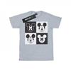 Girls Mickey Mouse Smiling Squares Cotton T-Shirt