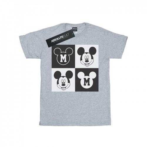 Disney Mens Mickey Mouse Smiling Squares T-Shirt