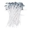 100pcs 12cm Candle Wick Core Pre Waxed Metal Sustainer Tab White for DIY Crafts Candle Making
