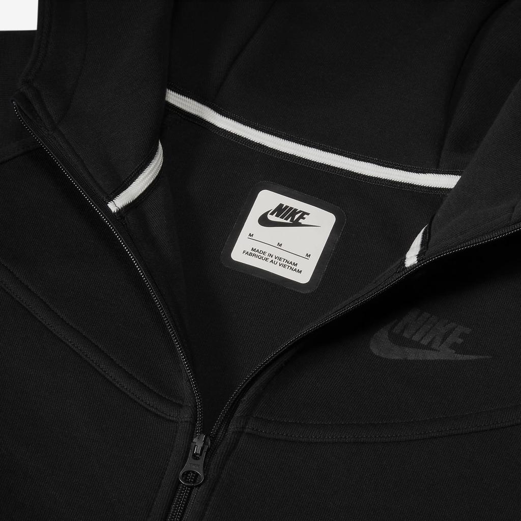 Nike Sportswear Tech Fleece Logo Print Hooded Zip-Up Sweatshirt Kids Tops Black FD2979-010