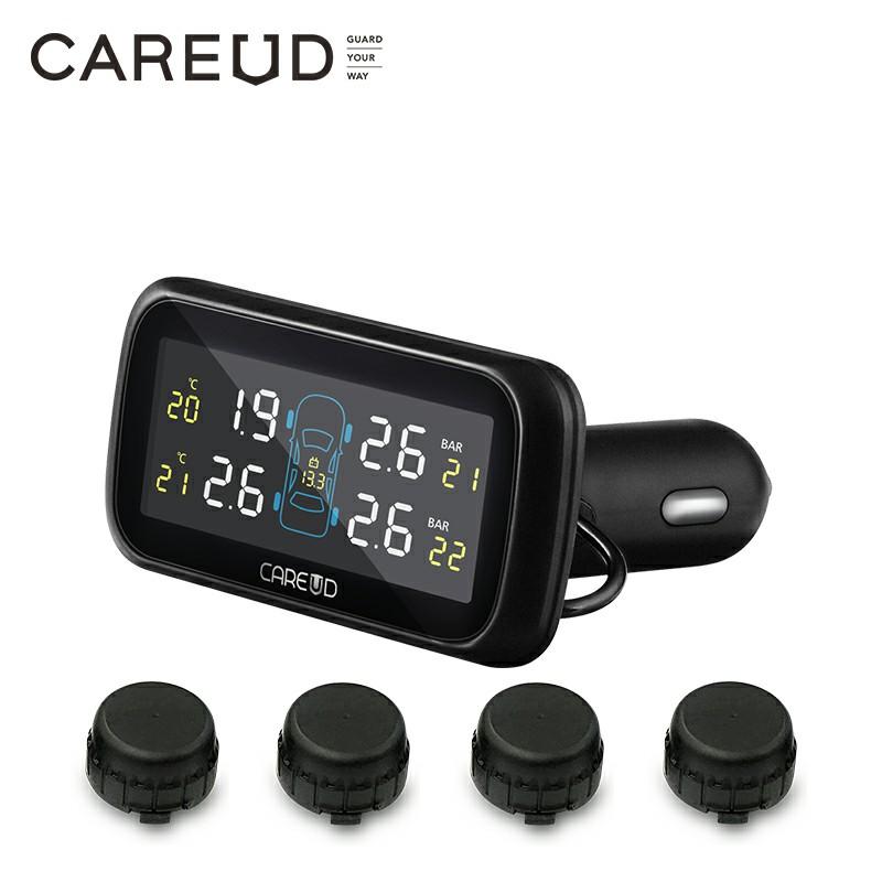 TPMS Tire Pressure Monitoring System Diagnostic-tool Tire Pressure Alarm Cigarette Lighter Temperature DIY PSI Bar CAREUD 903