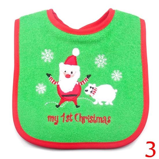 1 шт., детские рождественские нагрудники, рождественский ужин, нагрудник с рисунком Санта-Клауса, вышитое полотенце со слюной