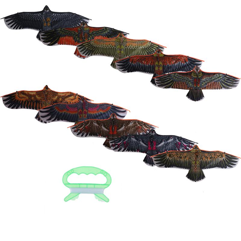 Цветной случайный уличный детский змей с летающей птицей, 1,1 м, плоский орлиный змей, игрушки