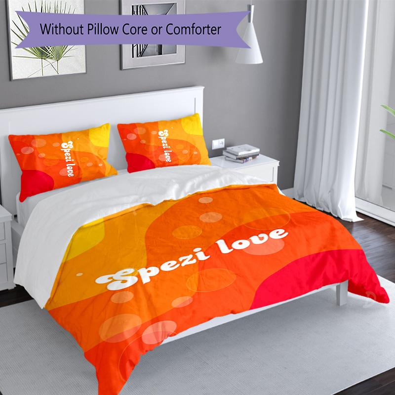 3pcs Spezi logo pattern bedding set duvet cover set includes duvet cover &pillowcases, perfect all season bedroom decoration & gift