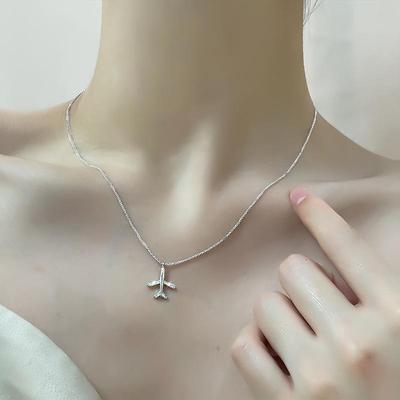 Индивидуальная милая подвеска на ключицу, женская темпераментная японская и корейская инкрустированная бриллиантами цепочка на ключицу в виде самолета