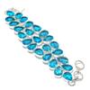 Swiss Blue Topaz Ethnic 925 Sterling Silver Bracelet 7-8" V5h42