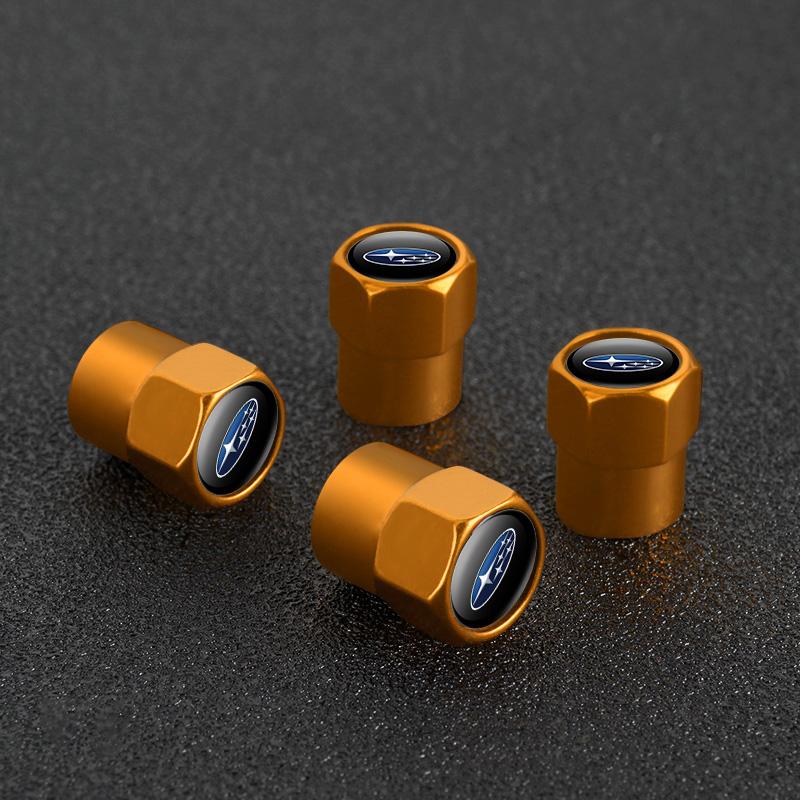 4Pcs Aluminum Alloy Car Wheel Tire Valve Caps Stem Cover For Subaru STI XV Forester BRZ Outback Legacy Crosstrek WRX car sticker bu4