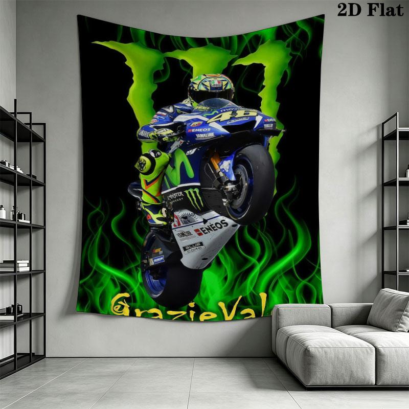 Rossi Flame Wall Tapestry Aesthetic Wall Hanging Printed Fabric Blanket Decorative Tapestries for Bedroom Living Room Home Decor