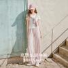 Loose casual wide leg pants with a sense of drape