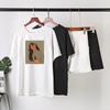 Printed Summer Cotton T Shirt Sets Women Casual Two Pieces Short Sleeve T Shirts and High Waist Short Pants Solid Outfits Tracksuit