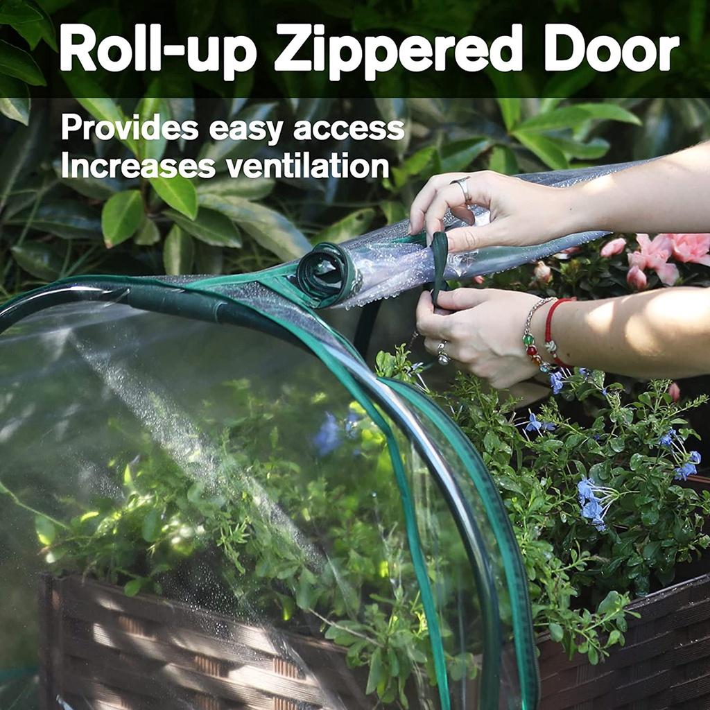 120/180/270 см теплица цветочный сад навес открытый дом навес полный завод садоводство зеленый с рамкой крышка туннель