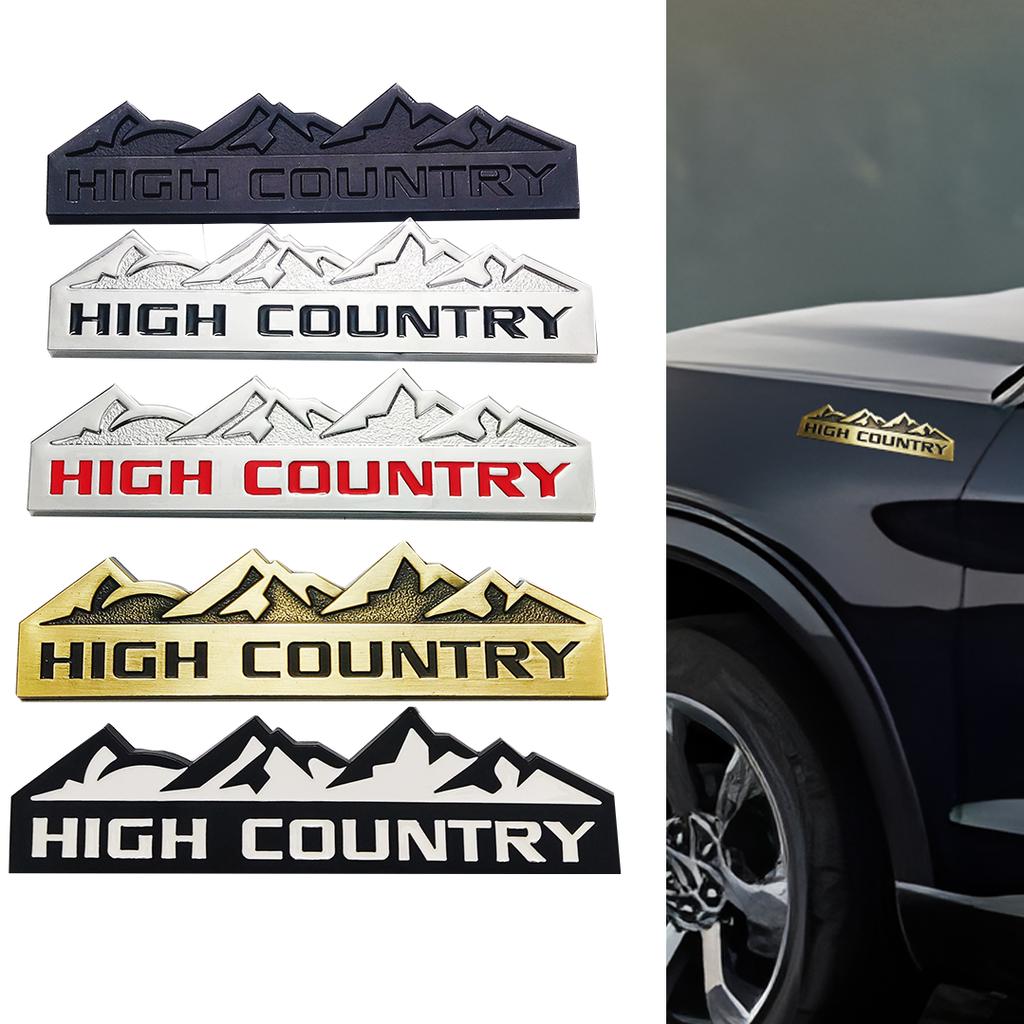 AABHC1 HIGH COUNTRY 3D Zinc Alloy Car Sticker Suitable for Chevrolet, Jeep, Dodge and Ford Modified Snow Mountain Metal Car Logo