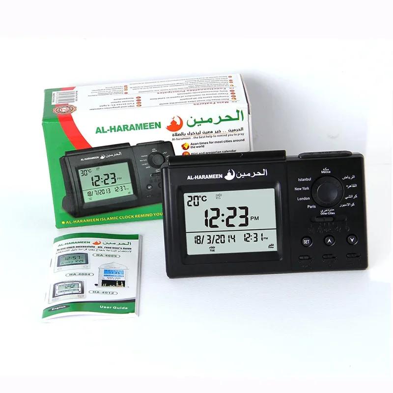 Часы Azan с напоминанием о молитве Мечеть светодиодный цифровой будильник Исламский мусульманский календарь Температура Домашнее украшение Подарок