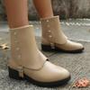 Women's Comfortable Round Toe Fashionable Booties Slip-On Cotton Boots Autumn New Style Large Size Short Boots