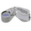 40X Metal 25mm Magnifying Loupe Jeweler LED UV Glass Lens Jewelery Magnifier