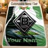 Flannel BlanketBorussia Mönchengladbach Custom Name Text Personalized Soft Warm Throw Blanket Home Decor Gift