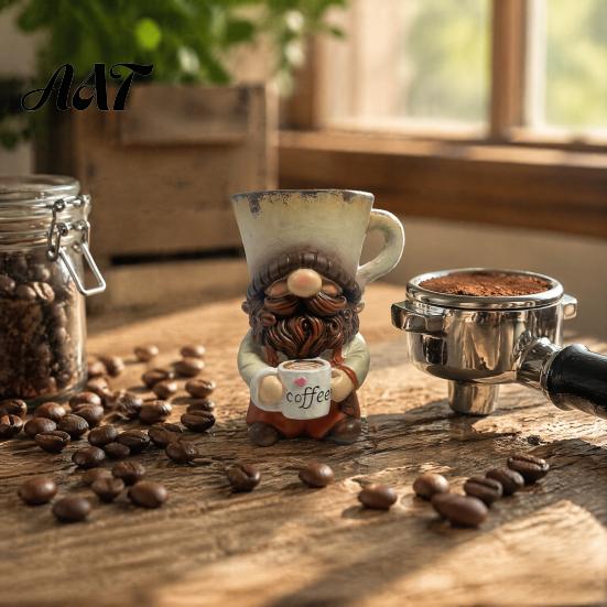 Housewarming Gifts for Coffee Lovers Gnome Ornaments, Cute Resin Figurines, Decorative Tabletop Small Sculptures Centerpiece Bar Decor & Kitchen