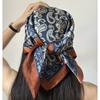 Luxury  Women Paisley Print Square Hijab Scarf Soft Satin Silk-Like Small Neck 70*70Cmscarf Stylish Casual Headscarf