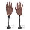 2 Pair Nail Training Practice Hand Left Right Dark Skin Color Flexible Silicone Mannequin Hand with