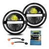 Комплект из 2 круглых светодиодных фар, 7-дюймовые фары с белым дальним/ближним светом, янтарным указателем поворота, ДХО, степень защиты IP67, совместимые