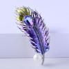 Retro Faux Enamel Feather Brooch, A High-end Suit Corsage Accessory.
