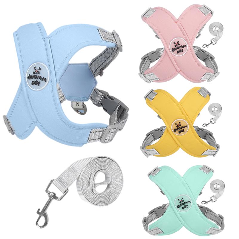 Светоотражающий жилет для домашних животных, комплект для маленьких и средних собак, поводок без тяги, нагрудный ремень для щенка, Чихуахуа, Йорки, мопс