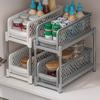 Sliding Under-sink Organizer Storage Rack Double-Layer Design Large Capacity Strong Load-bearing Easy Assembly Cabinet Organizer Storage Shelf
